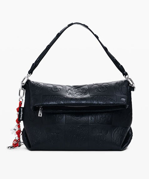 ミッキーマウスサイズフェイクレザーフラップハンドバッグ Desigual