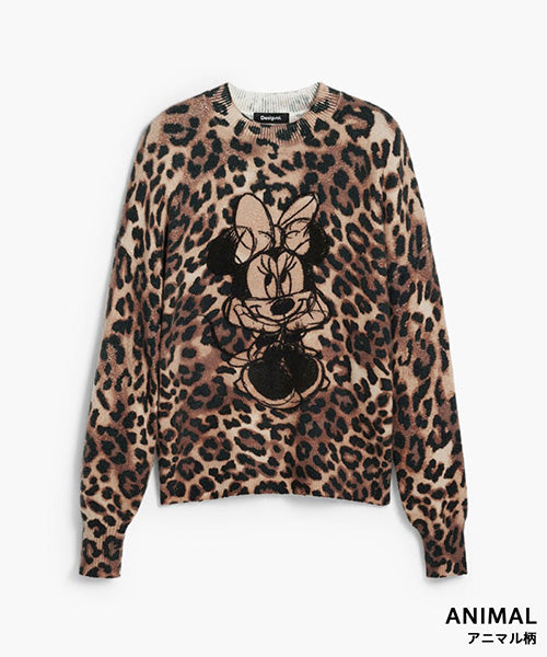 ミニーアニマルプリント ニットセーター Desigual 25WWJF43 ｜40代 50