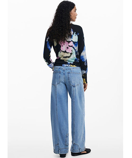 ムッシュ・クリスチャン・ラクロワ デザイン花柄ニットセーター