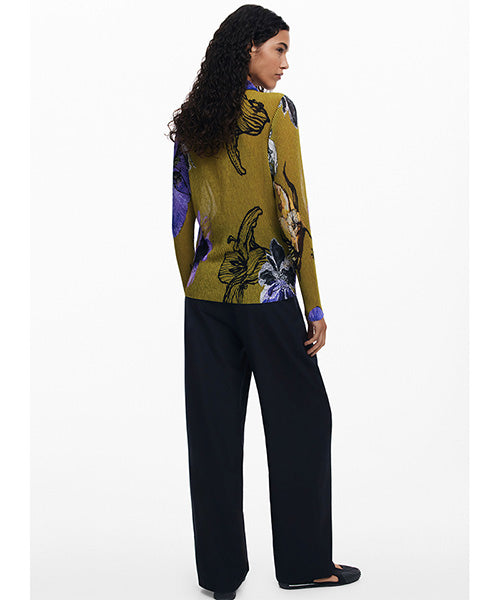 ムッシュ・クリスチャン・ラクロワ デザイン花柄ボタン付きブラウス Desigual 25WWTK35