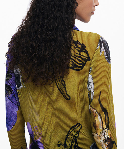 ムッシュ・クリスチャン・ラクロワ デザイン花柄ボタン付きブラウス Desigual 25WWTK35