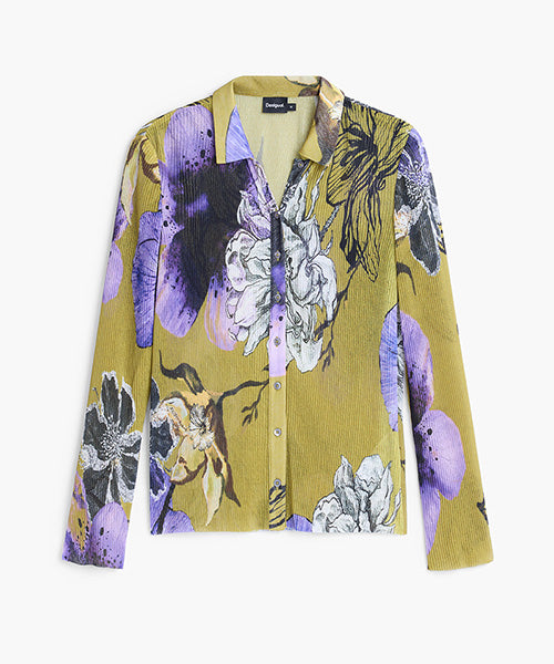 ムッシュ・クリスチャン・ラクロワ デザイン花柄ボタン付きブラウス Desigual 25WWTK35