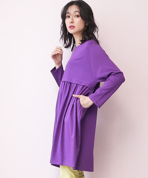重ね着風切替デザインチュニック 26-0031｜40代 50代 60代 大人の女性