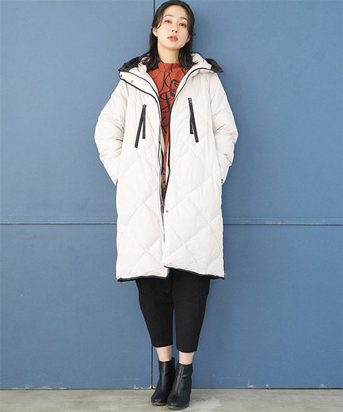 アートラインプリントモックネック長袖Aラインチュニック 26-0114