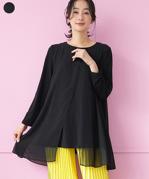 シフォンレイヤード風フレアチュニック 26-0123
