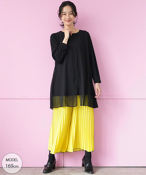 シフォンレイヤード風フレアチュニック 26-0123
