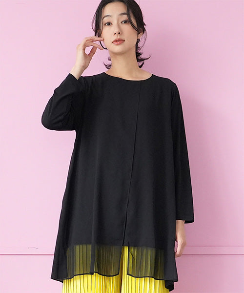 シフォンレイヤード風フレアチュニック 26-0123
