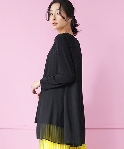 シフォンレイヤード風フレアチュニック 26-0123