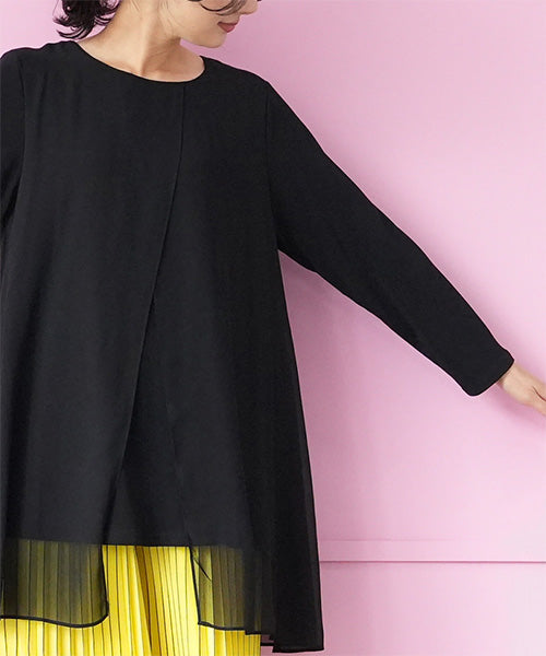 シフォンレイヤード風フレアチュニック 26-0123