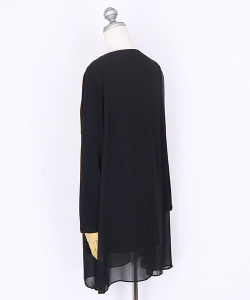 シフォンレイヤード風フレアチュニック 26-0123