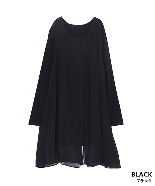 シフォンレイヤード風フレアチュニック 26-0123