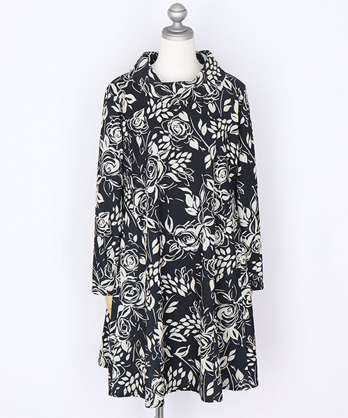 コットンハウスアヤ「秋草の花」 長袖チュニック 羽織　新品タグ付き コットンハウスアヤ「秋草の花」 長袖チュニック 羽織 新品タグ付き