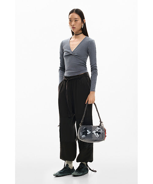 ミッキーマウスデニムミディアムバッグ 26SAXD18｜40代 50代 60代 大人