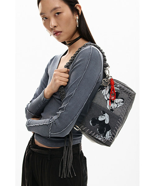 ミッキーマウスデニムミディアムバッグ 26SAXD18｜40代 50代 60代 大人