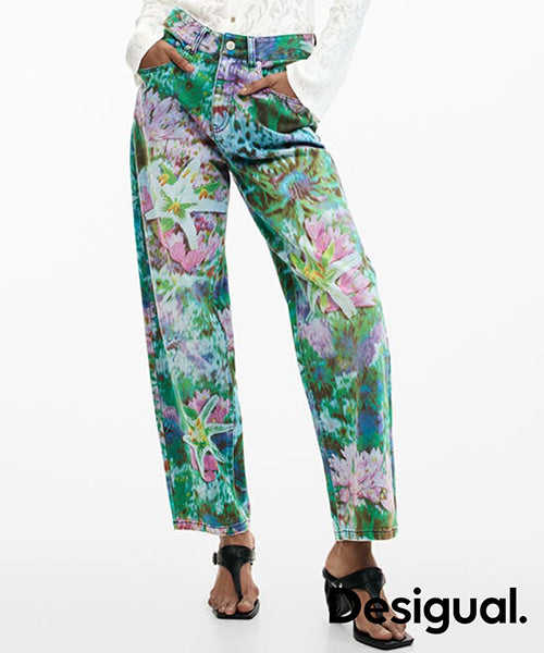 ワイルドフラワーガーデンプリントパンツ Desigual 26SWDD17｜40代 50