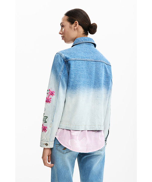 フラワーデニムジャケット Desigual 26SWED16｜40代 50代 60代 大人の
