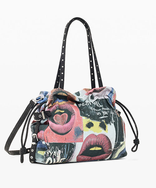 リッププリントショッピングバッグ Desigual 26WAXA36