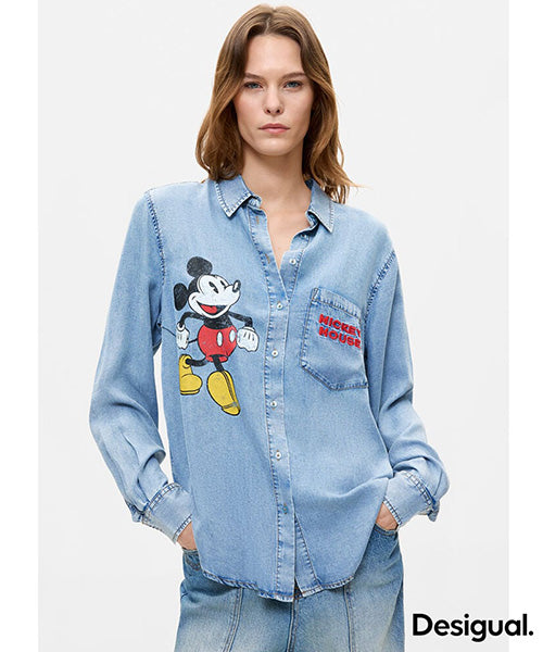 ディズニーミッキーデニムシャツ Desigual 26WWCW09