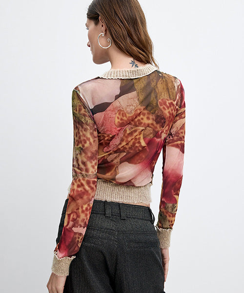 ムッシュ・クリスチャン・ラクロワデザインプリント長袖Tシャツ Desigual 26WWTK22