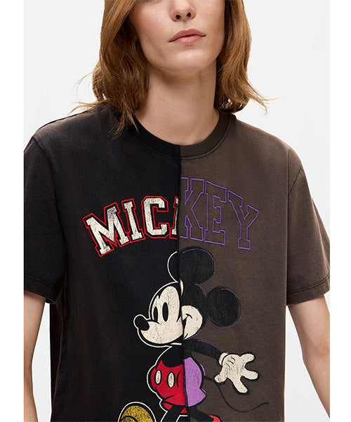 ディズニーミッキー アシンメトリーTシャツ Desigual 26WWTK59｜40代