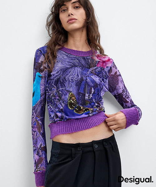 ムッシュ・クリスチャン・ラクロワデザインプリント長袖Tシャツ Desigual 26WWTK60