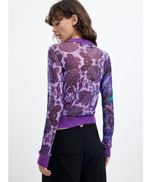 ムッシュ・クリスチャン・ラクロワデザインプリント長袖Tシャツ Desigual 26WWTK60