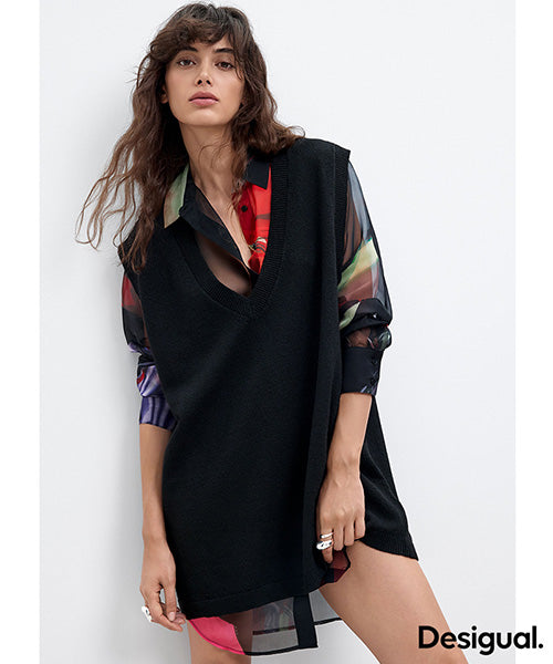 ムッシュ・クリスチャン・ラクロワデザイン2イン1シャツワンピース Desigual 26WWVW43