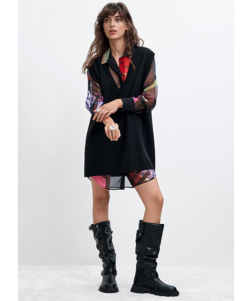 ムッシュ・クリスチャン・ラクロワデザイン2イン1シャツワンピース Desigual 26WWVW43