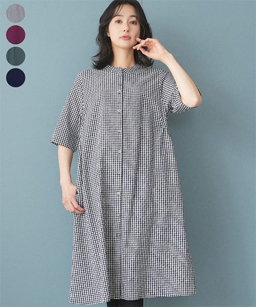 arts & science ギンガムチェック　ロングシャツワンピース シャツワンピース 長袖 ギンガムチェック 秋冬 レディース