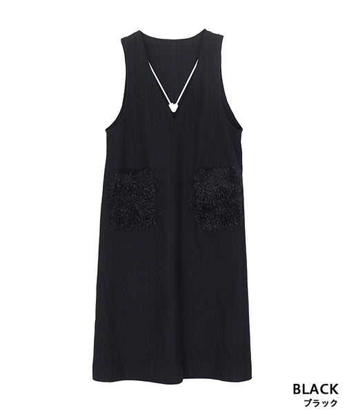 ボアポケット付エコウールジャンパースカート 33-0414｜40代 50