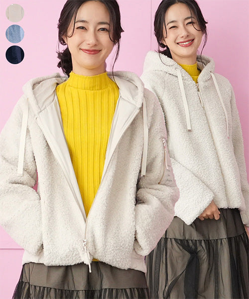 ⭐️♡ボアとキルティングのフード付きジャケット 【公式通販】