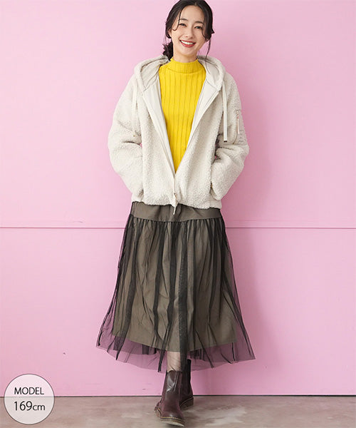 ボア切替キルティングフード付きジャケット 33-0436｜40代 50代 60代