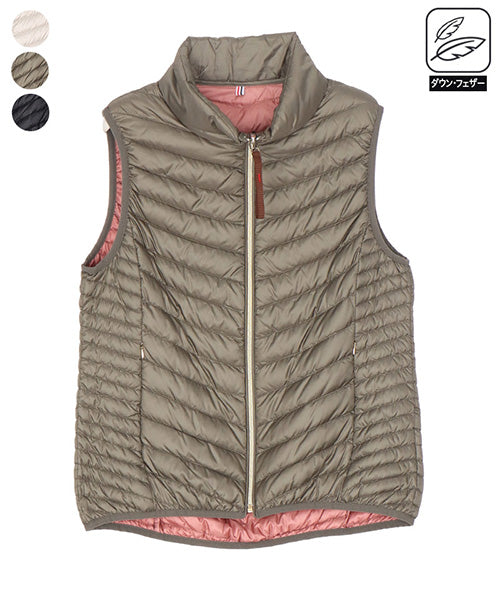 233新品koibitomisaki エコファーたっぷり♪ダウン切り替えベスト