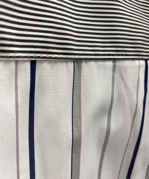 マッププリント切替ストライプシャツブラウス 33-0495