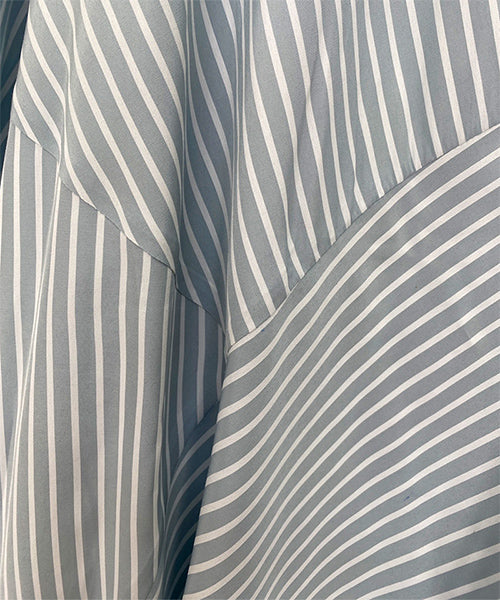 ストライプ切替7分袖ブラウスプルオーバー 33-0496