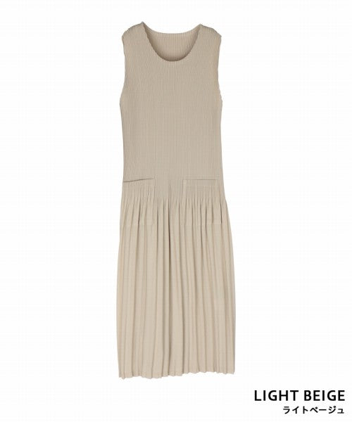美品　 アダバット ノースリーブ ワンピース　ストレッチ　プリーツ　白 2wayノースリシャツワンピース | PROPORTION BODY DRESSING