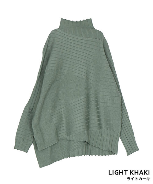 【特別価格】切替ワイドイレギュラーヘムニット 36-1060