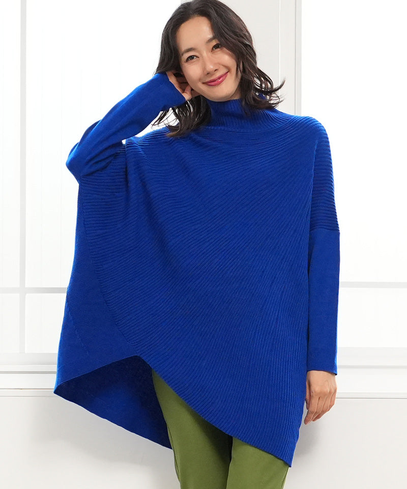 モアレ柄ニットチュニック 36-1227