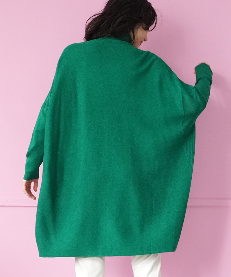 モアレ柄ニットチュニック 36-1227