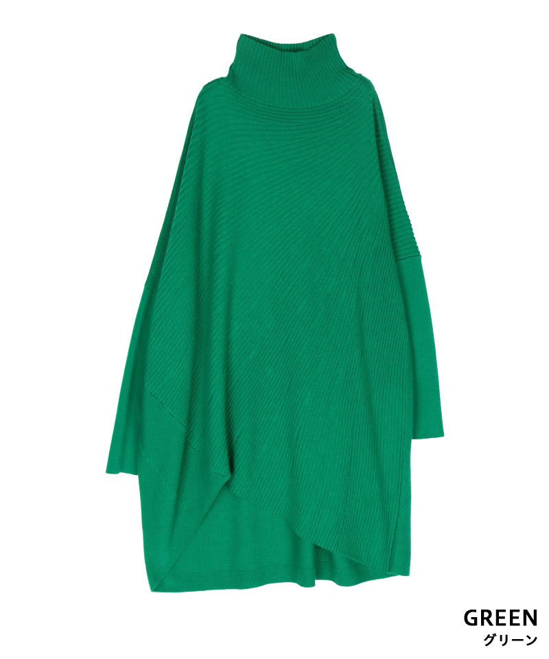 モアレ柄ニットチュニック 36-1227