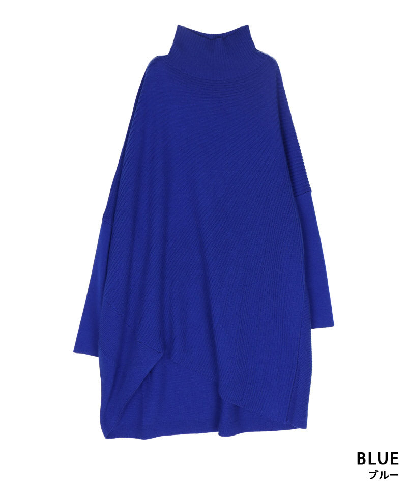 モアレ柄ニットチュニック 36-1227