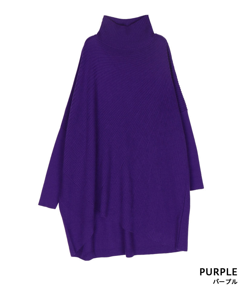 モアレ柄ニットチュニック 36-1227