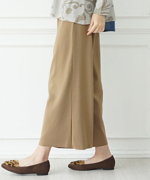 無地クロップドワイドパンツ 36-1244
