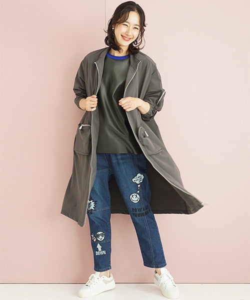 ストレッチジップアップナイロンコート 36-1424｜40代 50代 60代 大人