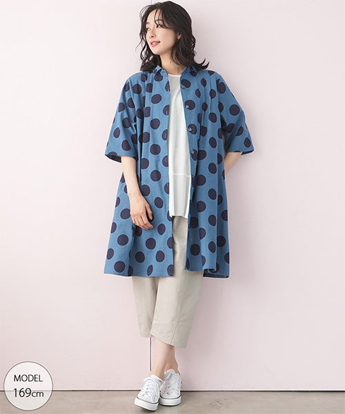 美品＊中川政七商店 オーガニック綿チュニックシャツ格子 コットン100% チュニック 40代 50代 60代 70代 80代 ミセス シニア