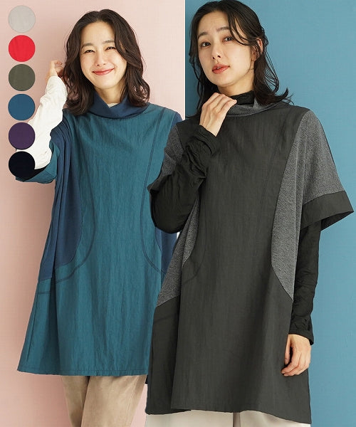 リブ切替オフタートルチュニック 36-1533