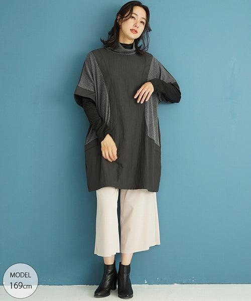 リブ切替オフタートルチュニック 36-1533
