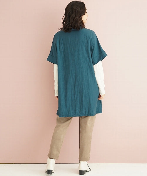 リブ切替オフタートルチュニック 36-1533