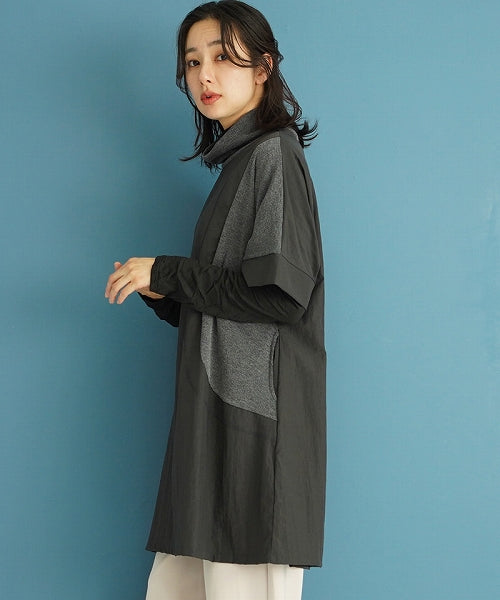 リブ切替オフタートルチュニック 36-1533