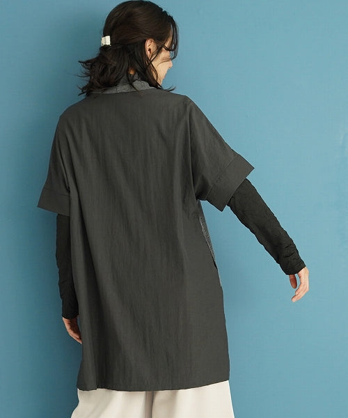 リブ切替オフタートルチュニック 36-1533